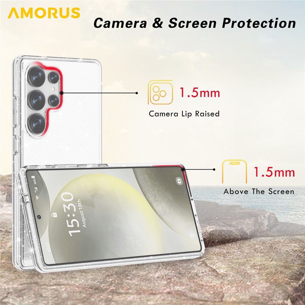 AMORUS For Samsung Galaxy S25 Ultra Case Soft TPU Hard PC Back Shockproof Phone Cover