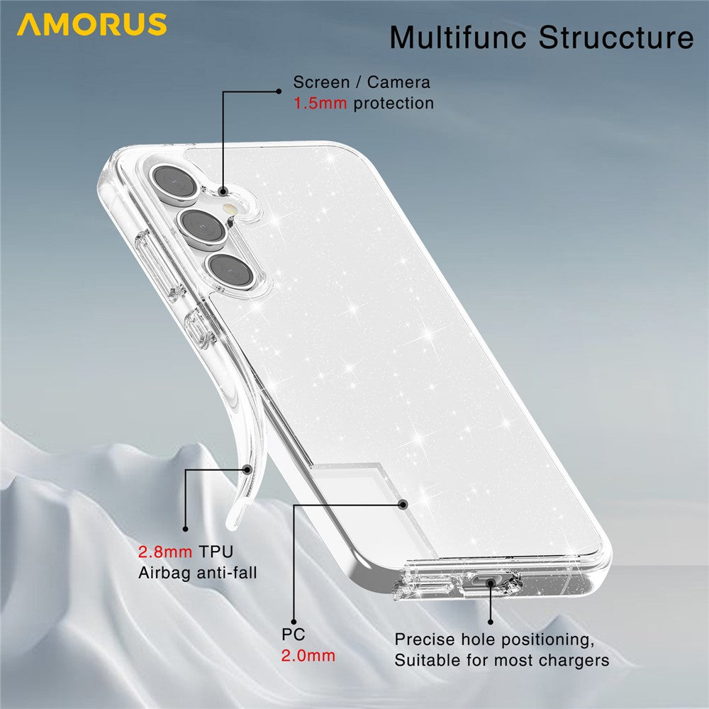 AMORUS For Samsung Galaxy S23 FE Case Soft TPU Hard PC Back Shockproof Phone Cover