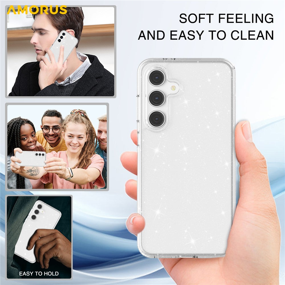 AMORUS For Samsung Galaxy S23 FE Case Soft TPU Hard PC Back Shockproof Phone Cover