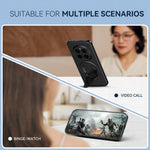 For Honor Magic7 Pro 5G Magnetic Case Hidden Kickstand Skin-Feel Matte PC TPU Phone Back Cover