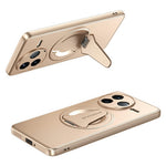 Magnetisk cover med skjult støttefod og mat PC-TPU-bagside med læderfølelse til Xiaomi Poco F7 Pro 5G / Redmi K80 5G