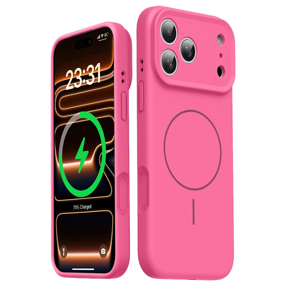 For iPhone 17 Pro Case Compatible with MagSafe Liquid Silicone + PC Phone Cover with Camera Touch Control Button
