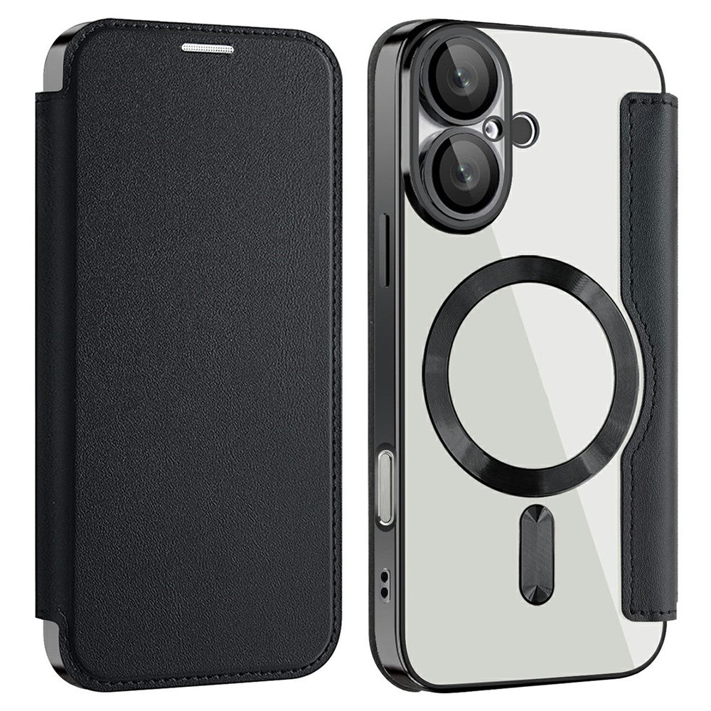 AMORUS For iPhone 16 Case Compatible with MagSafe RFID Blocking Card Holder Leather Phone Cover