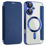 AMORUS For iPhone 16 Case Compatible with MagSafe RFID Blocking Card Holder Leather Phone Cover