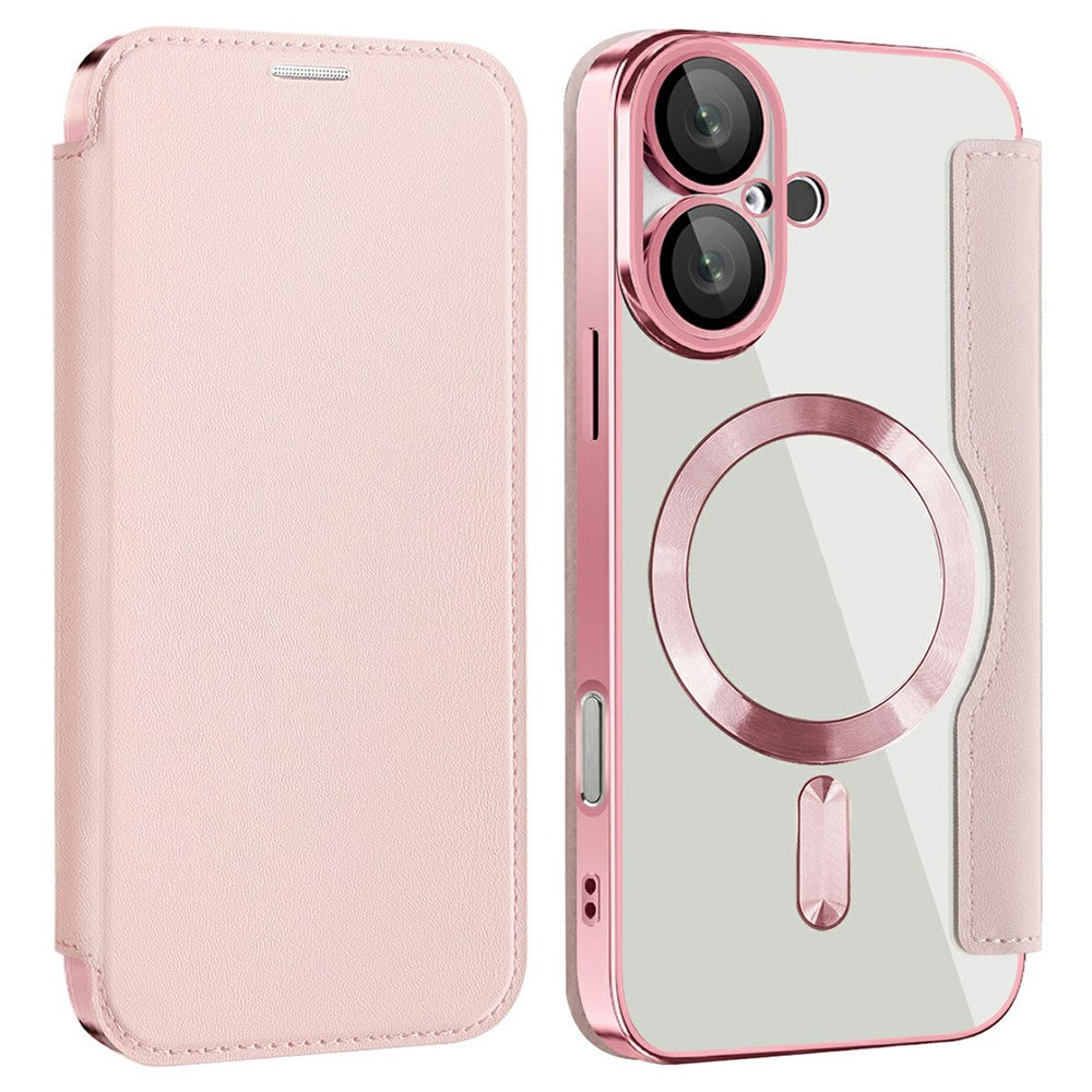 AMORUS For iPhone 16 Case Compatible with MagSafe RFID Blocking Card Holder Leather Phone Cover