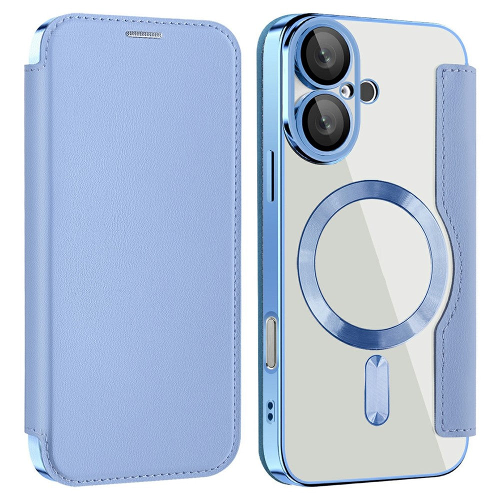 AMORUS For iPhone 16 Case Compatible with MagSafe RFID Blocking Card Holder Leather Phone Cover