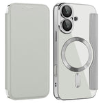 AMORUS For iPhone 16 Case Compatible with MagSafe RFID Blocking Card Holder Leather Phone Cover