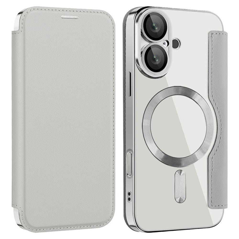 AMORUS For iPhone 16 Case Compatible with MagSafe RFID Blocking Card Holder Leather Phone Cover