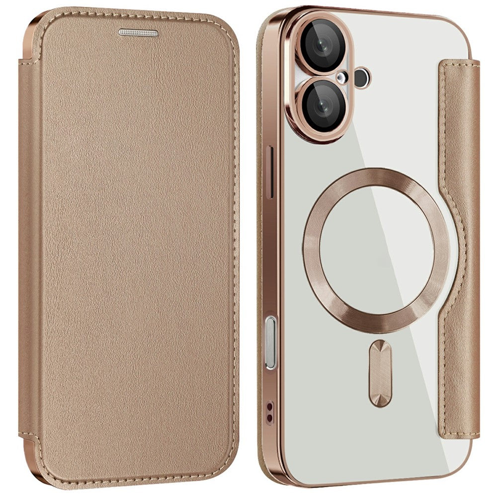 AMORUS For iPhone 16 Case Compatible with MagSafe RFID Blocking Card Holder Leather Phone Cover