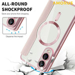 AMORUS For Samsung Galaxy S25 Edge Magnetic Case RFID Blocking Card Holder Leather Phone Cover