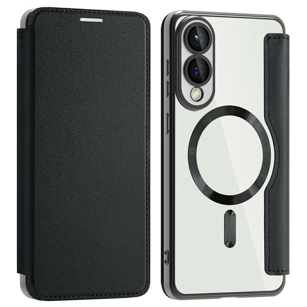 AMORUS til Samsung Galaxy S25 Edge Magnetisk etui RFID-blokerende kortholder læder telefoncover