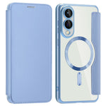 AMORUS For Samsung Galaxy S25 Edge Magnetic Case RFID Blocking Card Holder Leather Phone Cover