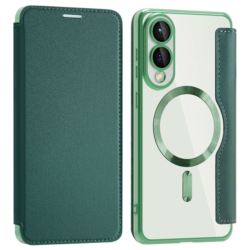AMORUS til Samsung Galaxy S25 Edge Magnetisk etui RFID-blokerende kortholder læder telefoncover