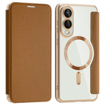 AMORUS til Samsung Galaxy S25 Edge Magnetisk etui RFID-blokerende kortholder læder telefoncover