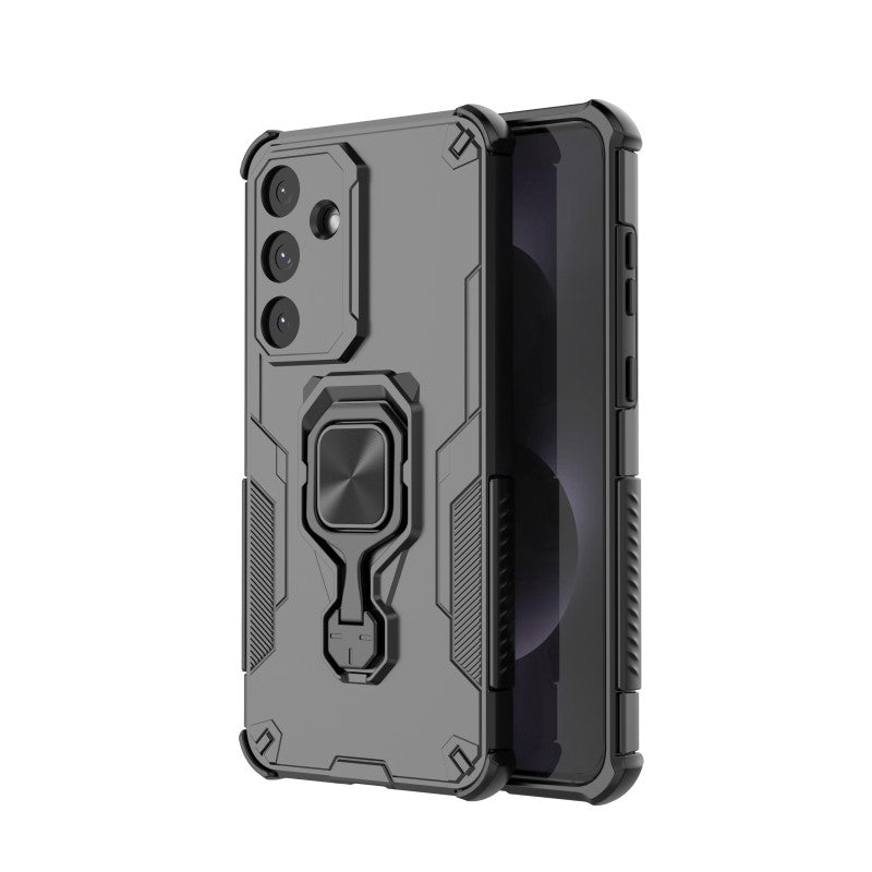 WANLONFENG For Samsung Galaxy S25 FE Phone Case  PC TPU Back Cover Kickstand with Tempered Glass