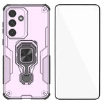 WANLONFENG For Samsung Galaxy S25 FE Phone Case  PC TPU Back Cover Kickstand with Tempered Glass