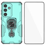 WANLONFENG For Samsung Galaxy S25 FE Phone Case  PC TPU Back Cover Kickstand with Tempered Glass