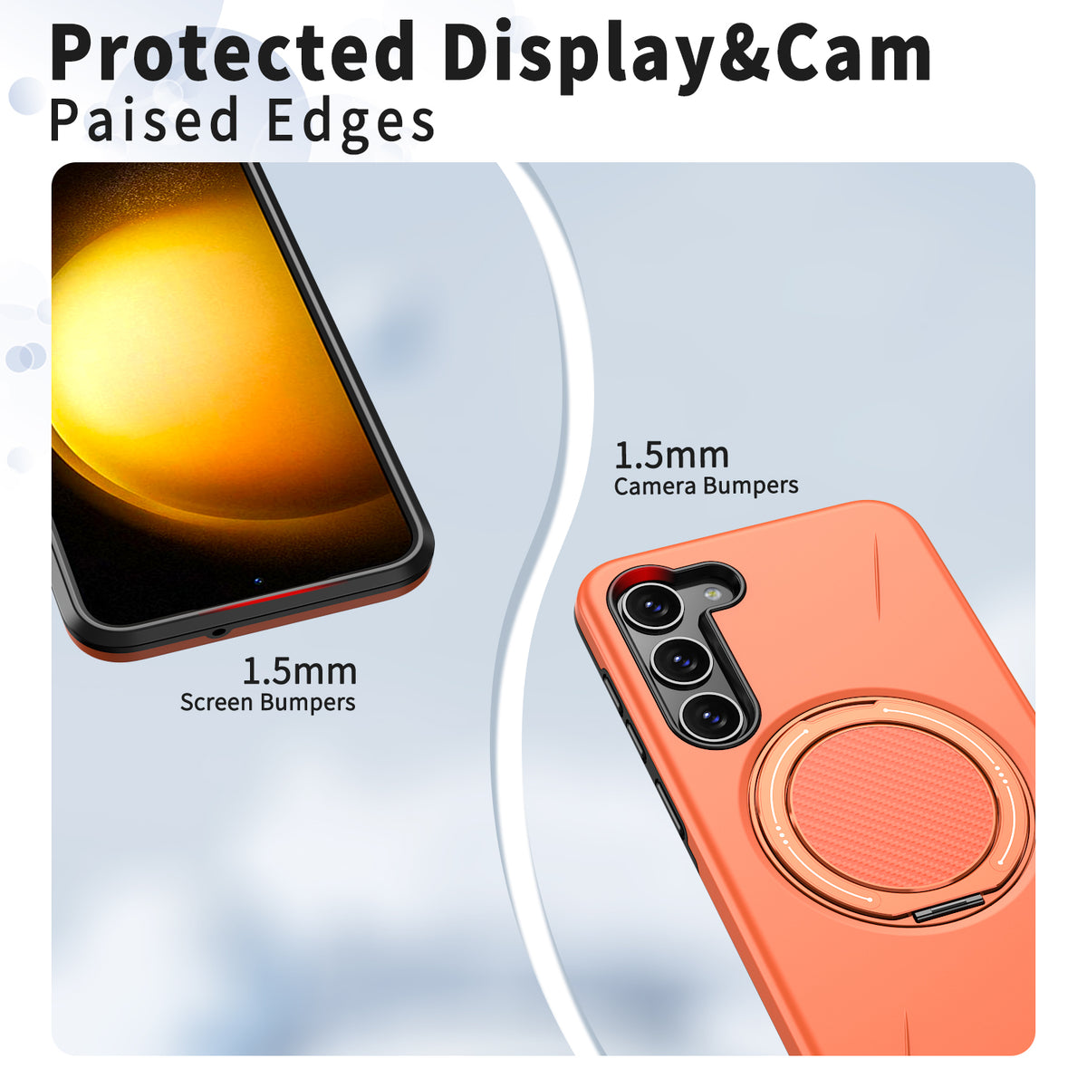 For Samsung Galaxy S23 FE Magnetic Case Rotating Kickstand TPU + PC Phone Cover