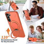 For Samsung Galaxy S23 FE Magnetic Case Rotating Kickstand TPU + PC Phone Cover