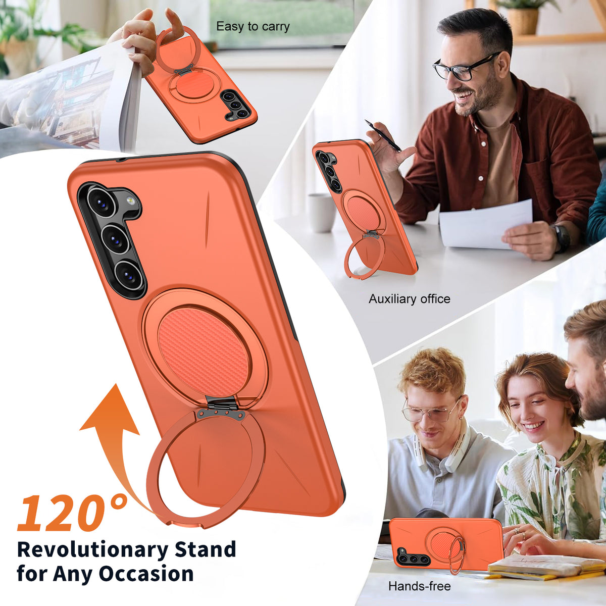 For Samsung Galaxy S23 FE Magnetic Case Rotating Kickstand TPU + PC Phone Cover