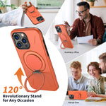 For iPhone 14 Pro Magnetic Case Rotating Kickstand TPU + PC Phone Cover