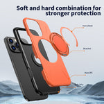 For iPhone 16 Pro Max Magnetic Case Rotating Kickstand TPU + PC Phone Cover