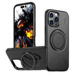 For iPhone 16 Pro Max Magnetic Case Rotating Kickstand TPU + PC Phone Cover
