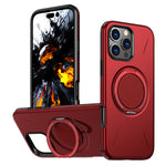 For iPhone 16 Pro Max Magnetic Case Rotating Kickstand TPU + PC Phone Cover