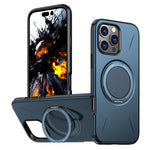 For iPhone 16 Pro Max Magnetic Case Rotating Kickstand TPU + PC Phone Cover
