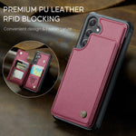 CASEME Til Samsung Galaxy S26 FE / S25 FE Cover med RFID-blokerende 5 kortlommer C22 Læderbagcover