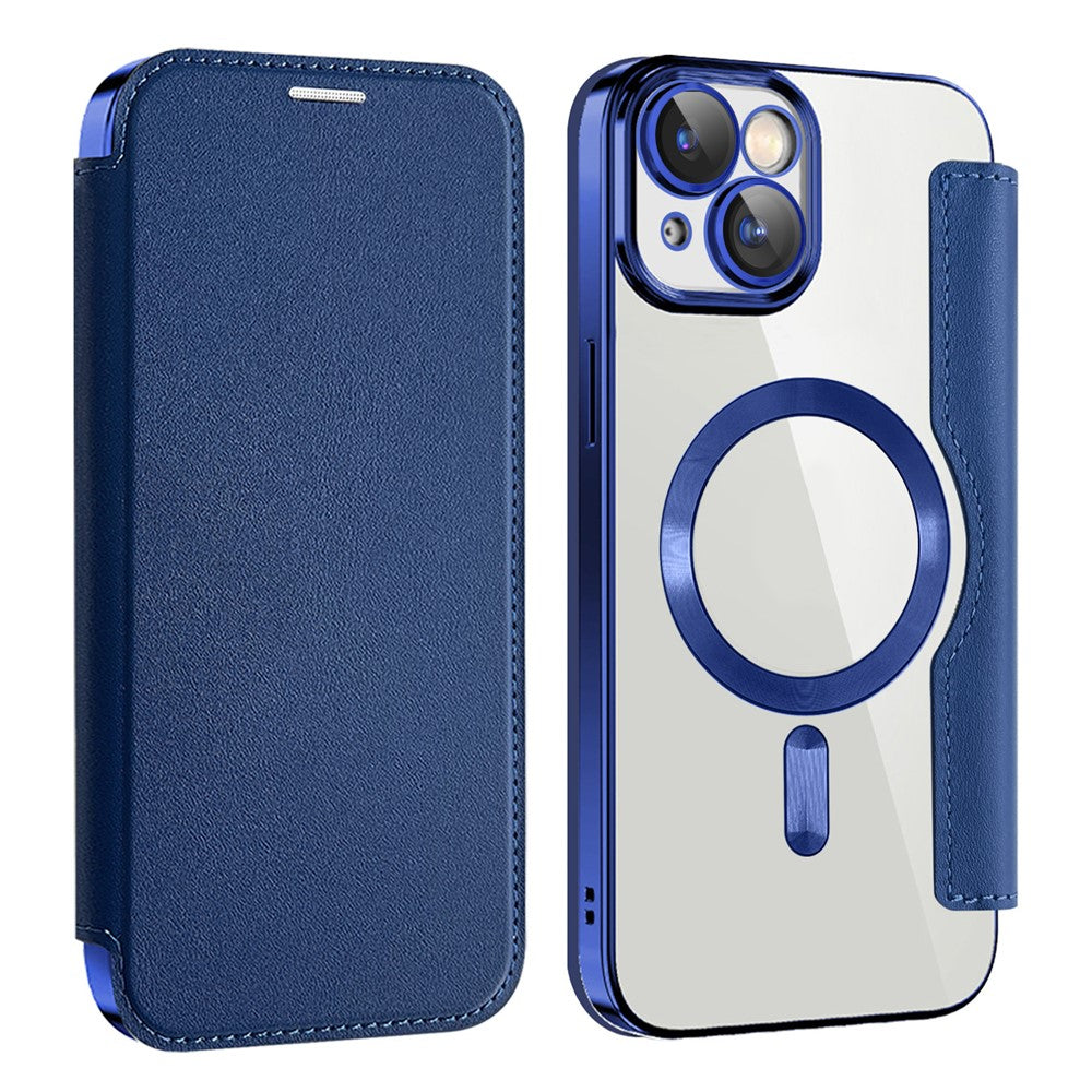 AMORUS For iPhone 13 Case Compatible with MagSafe RFID Blocking Card Holder Leather Phone Cover