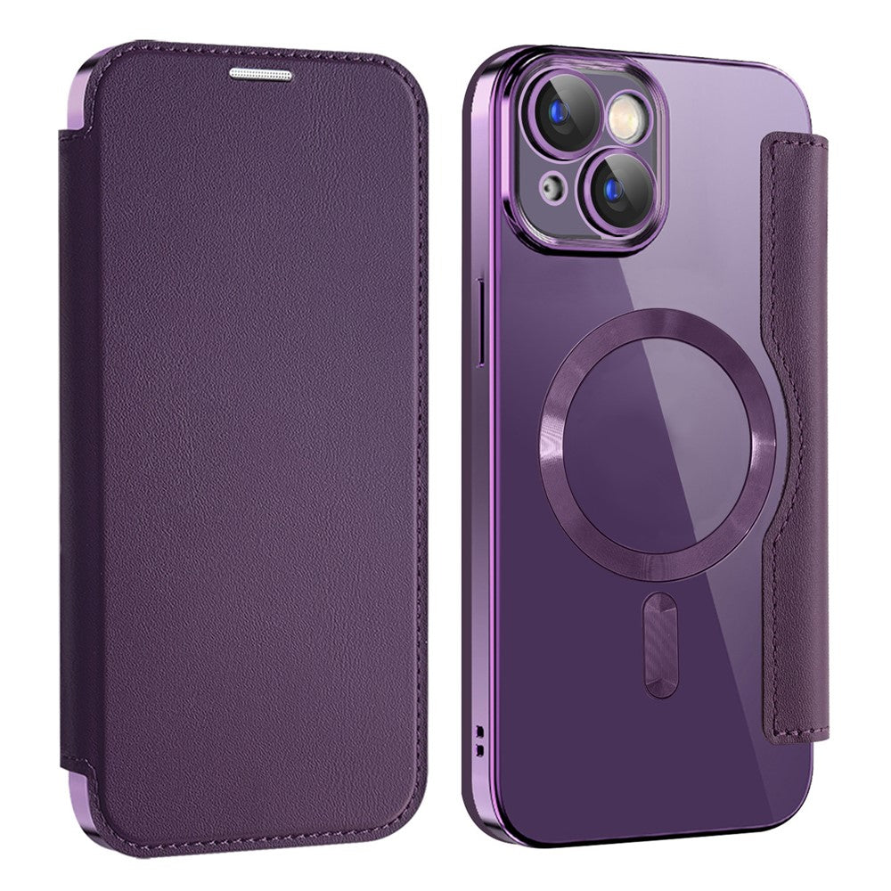 AMORUS For iPhone 13 Case Compatible with MagSafe RFID Blocking Card Holder Leather Phone Cover