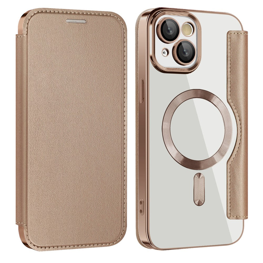 AMORUS For iPhone 13 Case Compatible with MagSafe RFID Blocking Card Holder Leather Phone Cover