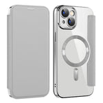 AMORUS For iPhone 13 Case Compatible with MagSafe RFID Blocking Card Holder Leather Phone Cover