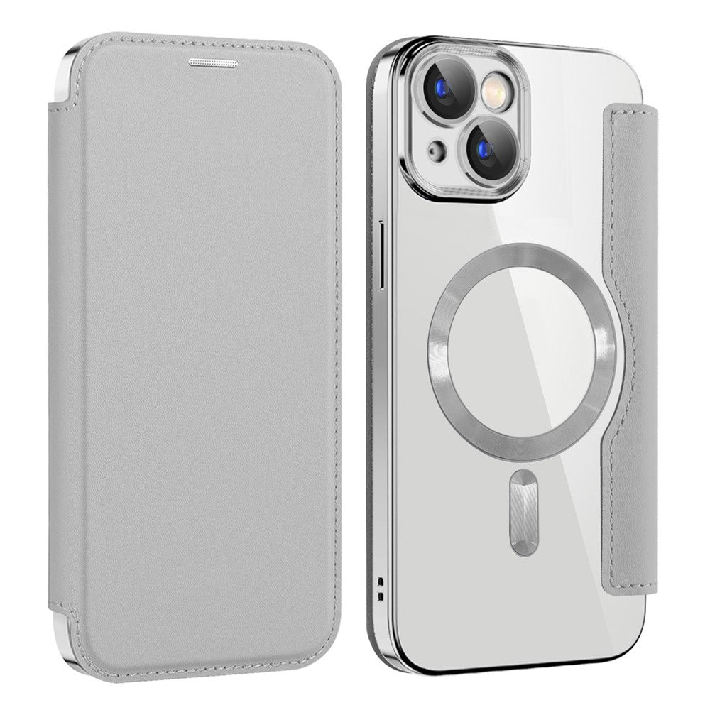 AMORUS For iPhone 13 Case Compatible with MagSafe RFID Blocking Card Holder Leather Phone Cover