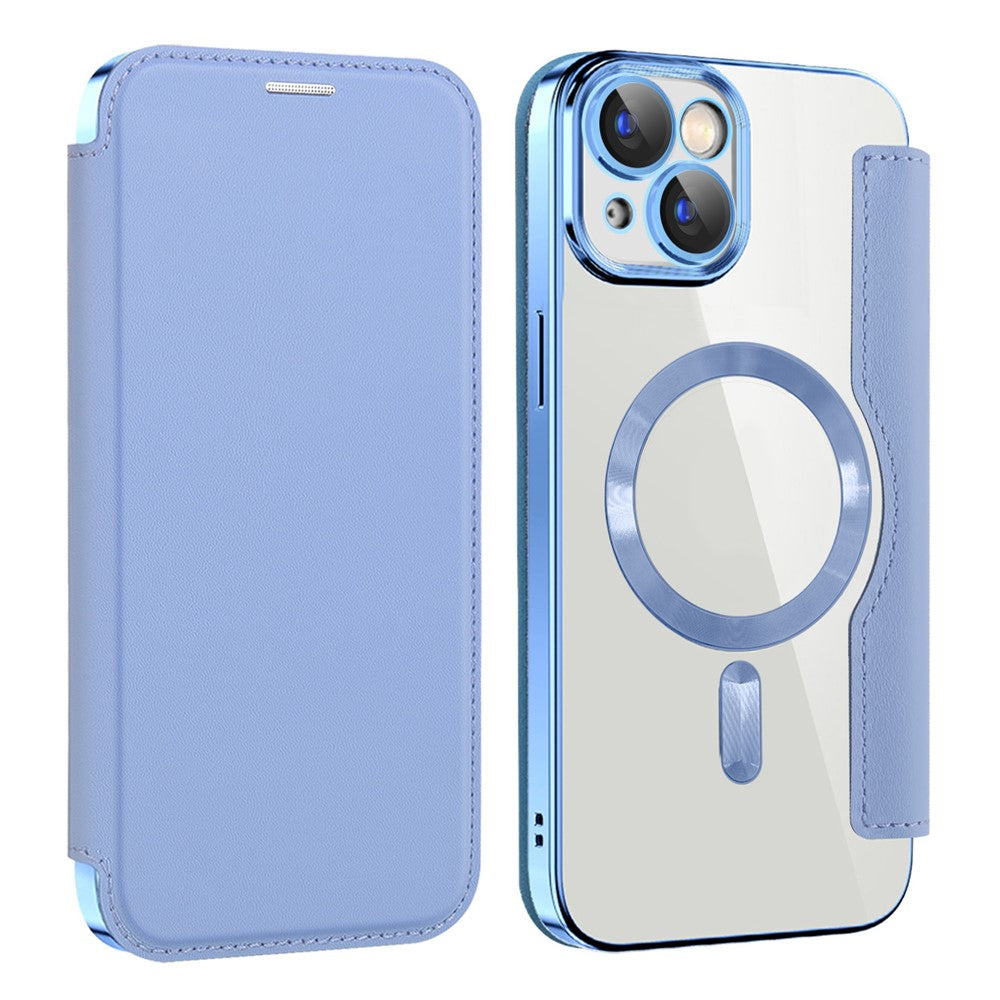 AMORUS For iPhone 13 Case Compatible with MagSafe RFID Blocking Card Holder Leather Phone Cover
