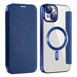 AMORUS For iPhone 14 Case Compatible with MagSafe RFID Blocking Card Holder Leather Phone Cover