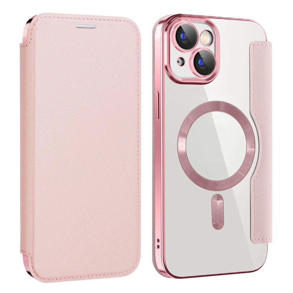 AMORUS For iPhone 15 Case Compatible with MagSafe RFID Blocking Card Holder Leather Phone Cover