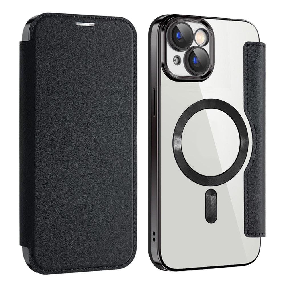 AMORUS For iPhone 15 Case Compatible with MagSafe RFID Blocking Card Holder Leather Phone Cover