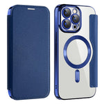 AMORUS For iPhone 15 Pro Max Case Compatible with MagSafe RFID Blocking Card Holder Leather Phone Cover