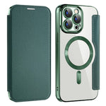 AMORUS For iPhone 15 Pro Max Case Compatible with MagSafe RFID Blocking Card Holder Leather Phone Cover