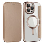 AMORUS For iPhone 15 Pro Max Case Compatible with MagSafe RFID Blocking Card Holder Leather Phone Cover