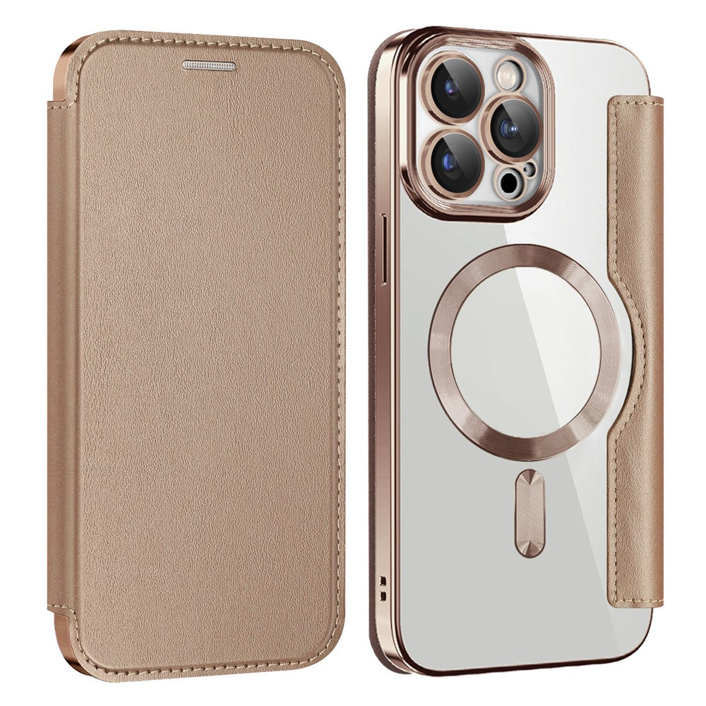 AMORUS For iPhone 15 Pro Max Case Compatible with MagSafe RFID Blocking Card Holder Leather Phone Cover