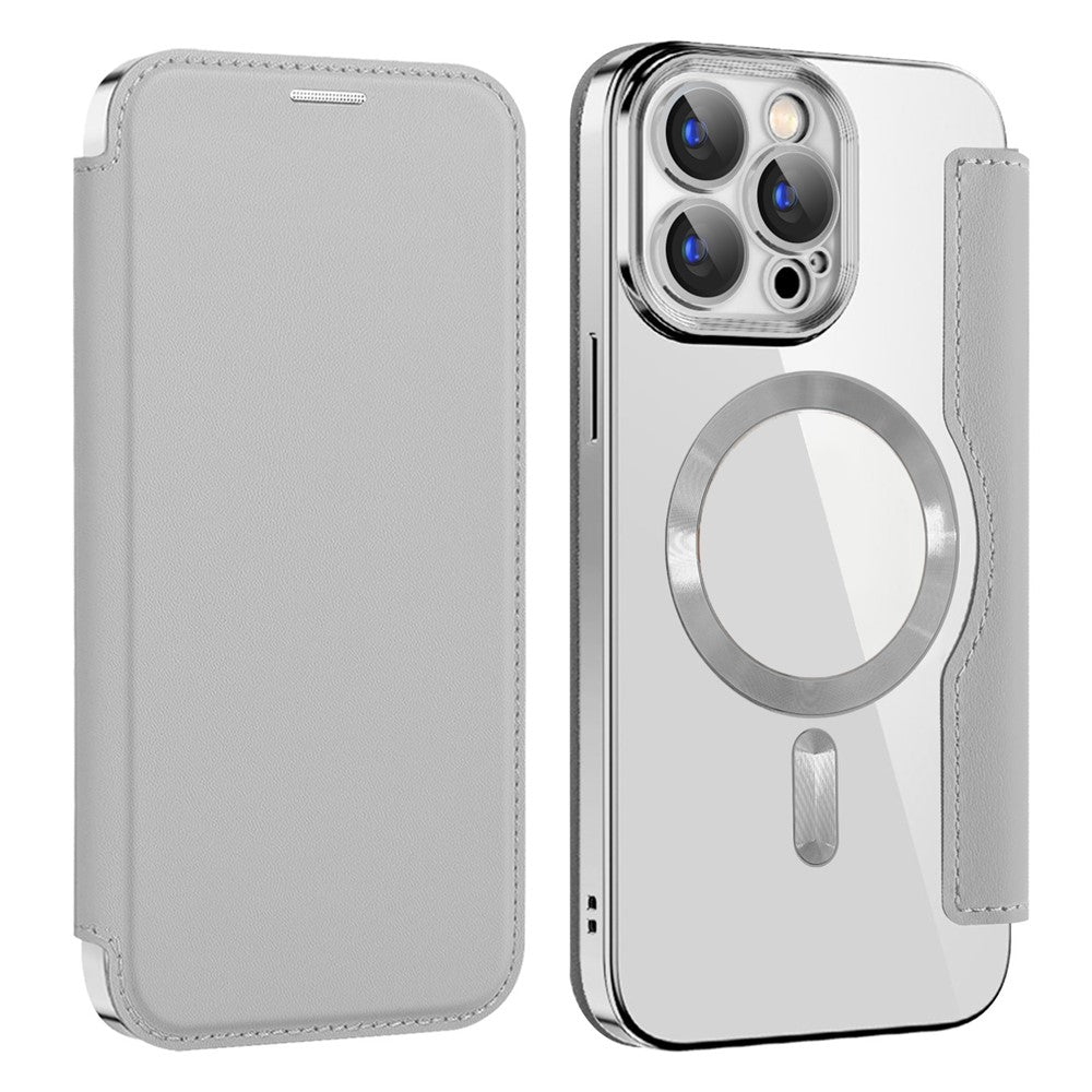 AMORUS For iPhone 15 Pro Max Case Compatible with MagSafe RFID Blocking Card Holder Leather Phone Cover