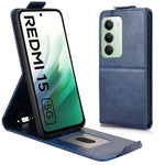 For Xiaomi Redmi 15 4G (EU) (171mm) Stand Case Magnetic Clasp Vertical Flip Leather Phone Cover with Card Holder