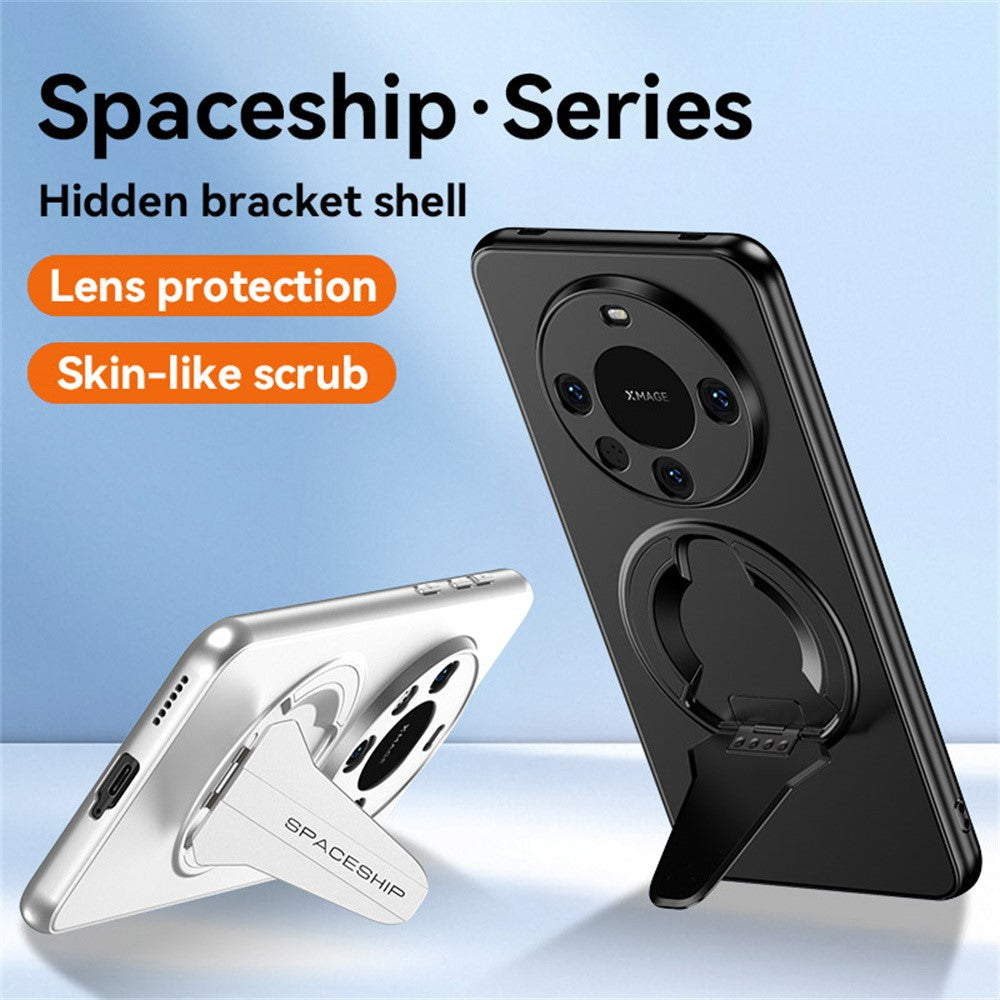 For Huawei Mate 70 Magnetic Case Hidden Kickstand Skin-Feel Matte PC TPU Phone Back Cover