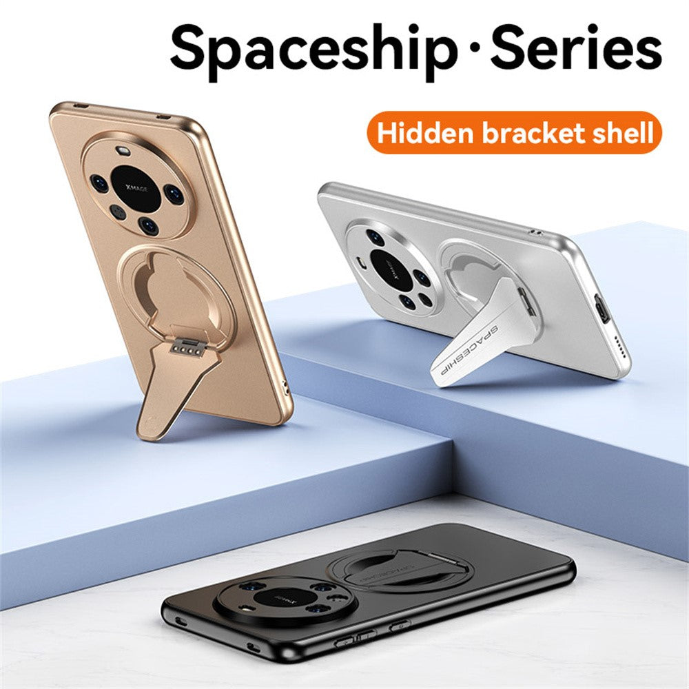For Huawei Mate 70 Magnetic Case Hidden Kickstand Skin-Feel Matte PC TPU Phone Back Cover