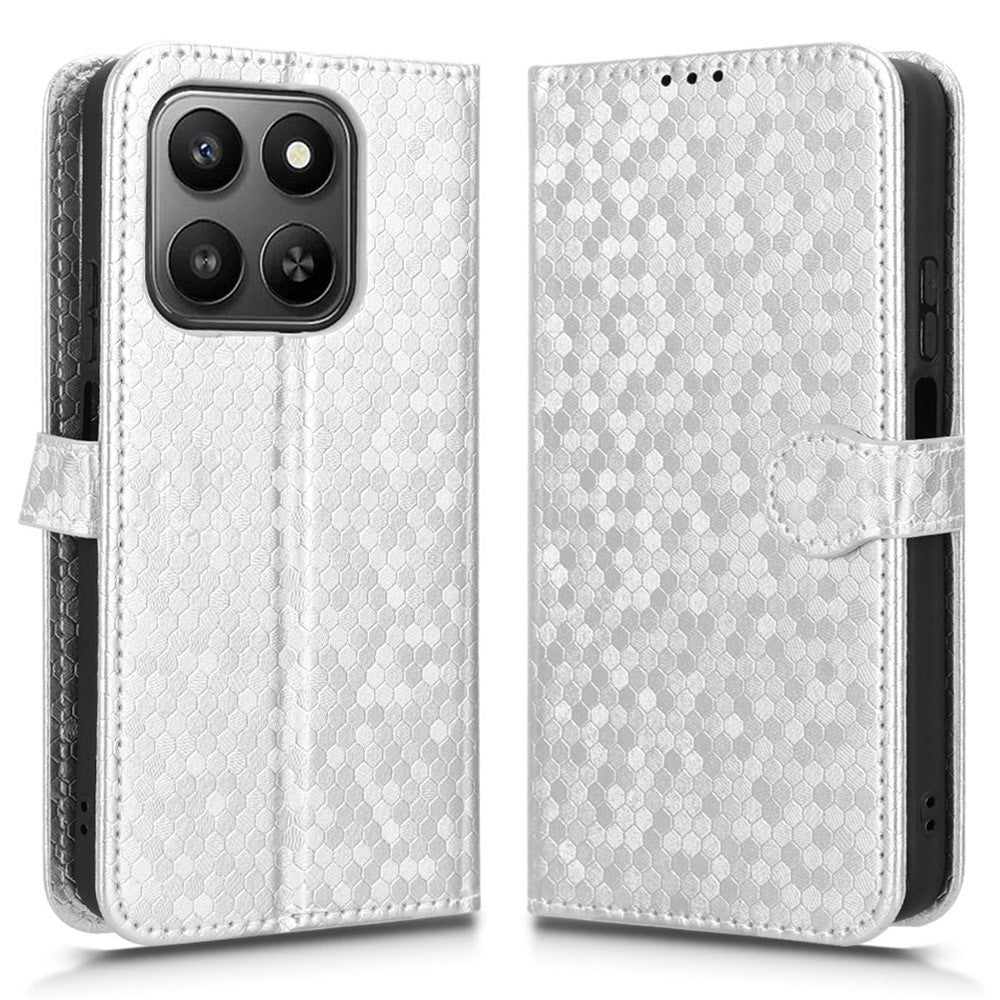 For Honor 400 Smart 5G / 4G / X7d 4G Wallet Case Dot Pattern Imprint PU Leather Phone Cover with Wrist Strap