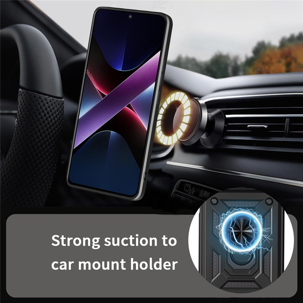 For Xiaomi Redmi 15 4G (EU) (171mm) Case with Slide Camera Lid PC + TPU Kickstand Phone Cover