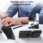 For Xiaomi Redmi 15 4G (EU) (171mm) Case with Slide Camera Lid PC + TPU Kickstand Phone Cover